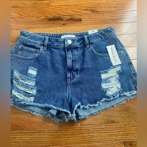 Pacsun High Rise Festival Distressed Denim Shorts Size 29 NWT